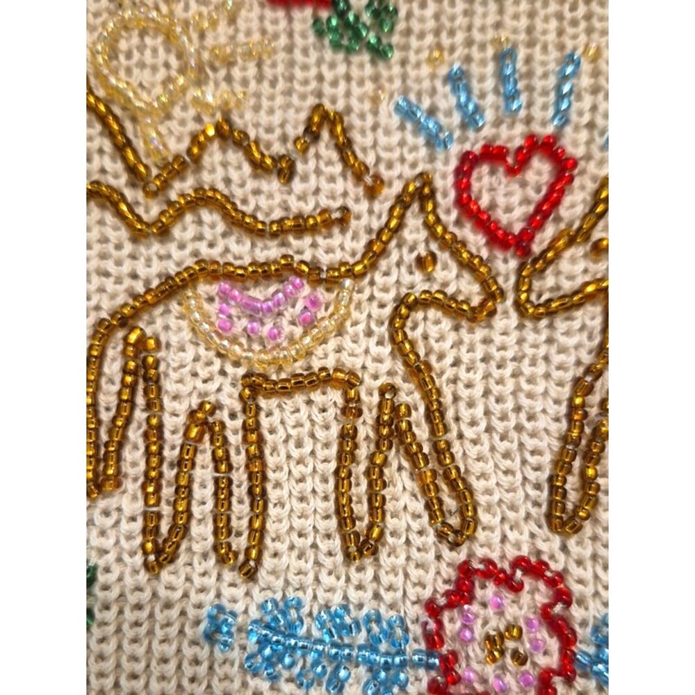 Natural Life Equestrian Horse Embroidered Sweater Vest XL Cotton Linen Western - Picture 8 of 12
